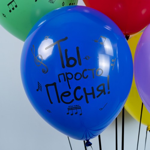 Воздушный шар (12''/30 см) С Днем Рождения! (нотки)